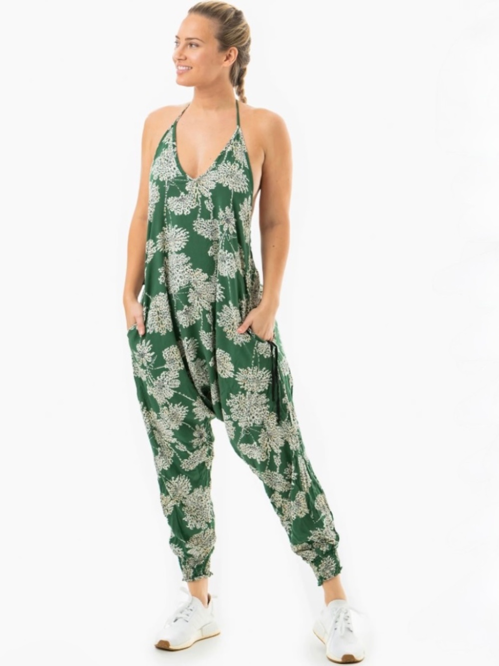 BUDDHA PANTS Savannah Floral Harem Jumpsuit